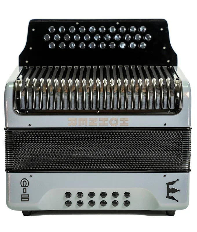 Hohner Corona C-II GCF Diatonic Accordion – Silver Rainbow