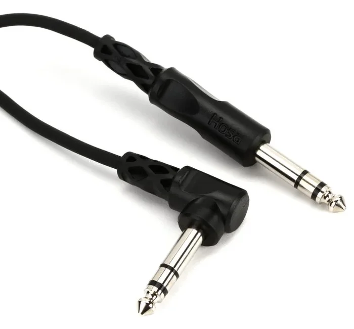 Hosa Balanced Interconnect 1-4 in TRS to Right-angle 1-4 in TRS 10 FT