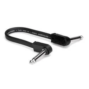 Hosa CFP-106 Flat Guitar Patch Cable 6″, Molded Low-profile Right-angle to Same