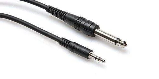 HOSA CMP-105 Mono Interconnect, 1/4 in TS to 3.5 mm TRS, 5 ft