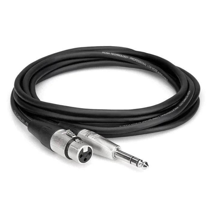 Hosa Pro Balanced Interconnect | REAN XLR3F to 1/4″ TRS Cable | 3 ft