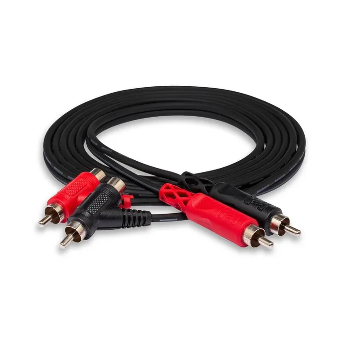 Hosa Technology Dual RCA to Dual Piggyback RCA Stereo Interconnect Cable 2m