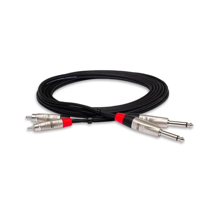 Hosa Technology Dual REAN 1/4 in TS to RCA Pro Stereo Interconnect Cable 3ft