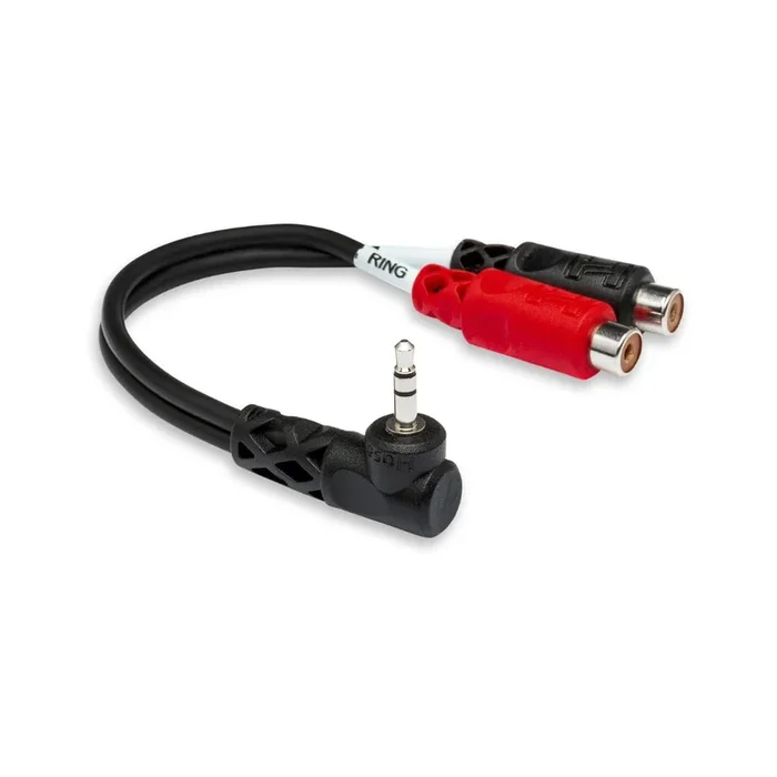 Hosa Technology Right-angle 3.5 mm TRS to Dual RCAF Stereo Breakout