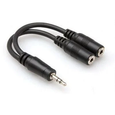 Hosa YMM 232 Audio Adapter Y Cable | 3.5 mm TRS to Dual 3.5 mm TRSF Female