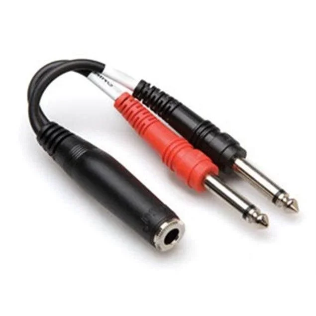 Hosa YPP 136 Audio Adapter Stereo Breakout Cable | 1/4″ Inch TRS Female to Dual 1/4″ Inch TS