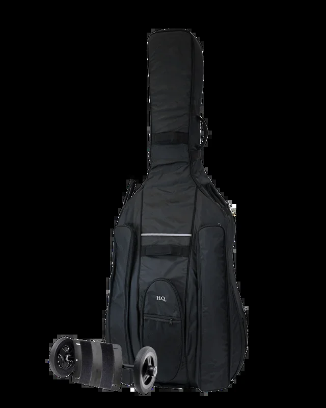 HQ Ultra-Pro Double Bass Bag with Wheel System 3/4 Black