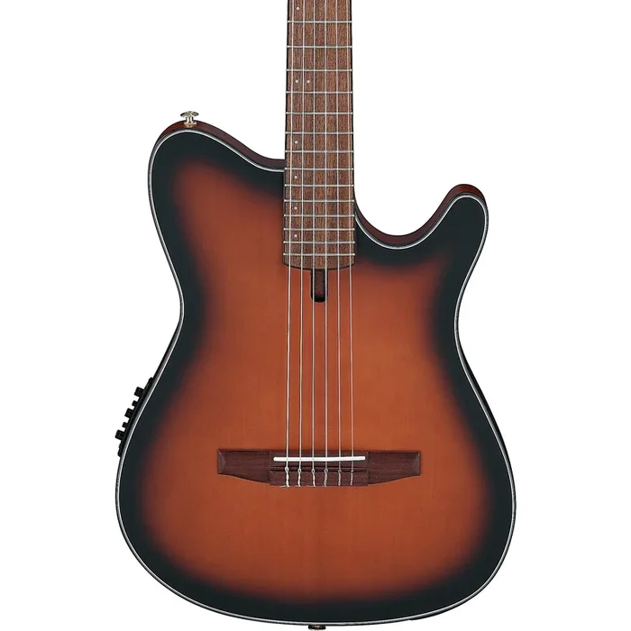 Ibanez FRH10NBSF Thinline Nylon Acoustic-Electric Guitar, Brown Sunburst