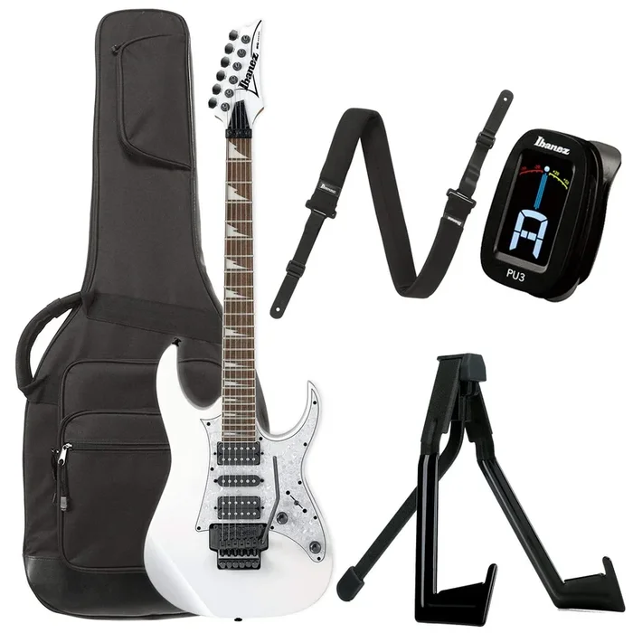 Ibanez RG450DXB White Bundle w/ Ibanez Gig Bag, Stand, Tuner and Strap