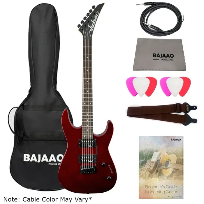 Jackson JS12 Dinky Electric Guitar Bundle with Gigbag, Cable, Picks, Strap, Cloth & Ebook