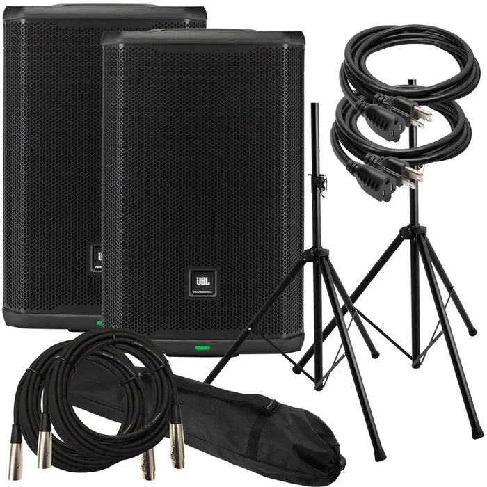 JBL PRX908 8″ Powered Speaker AUDIO ESSENTIALS BUNDLE