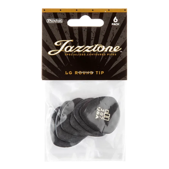 Jim Dunlop Jazztone Large Round Tip Picks – 6 Pack