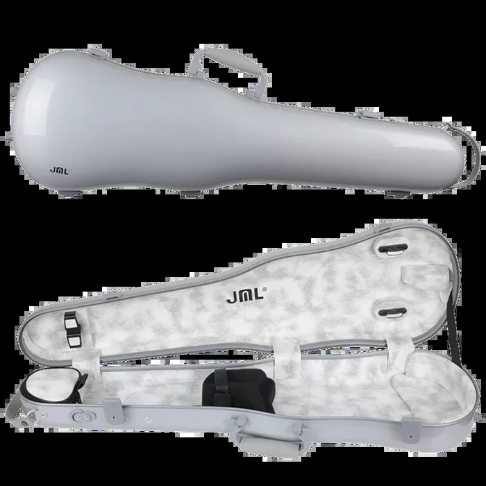 JML Carbon Fibre 1.5 Shaped Violin Case Silver 4/4