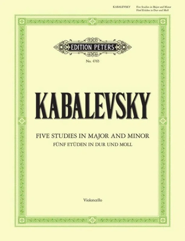Kabalevsky, 5 Studies Op. 67 for Cello (Peters)
