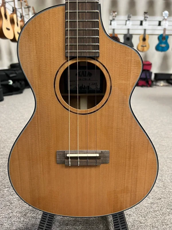 KALA KA-CTRG-B Solid Cedar/Solid Trembasi Baritone Cutaway Ukulele w/Case -Metropolitan Series