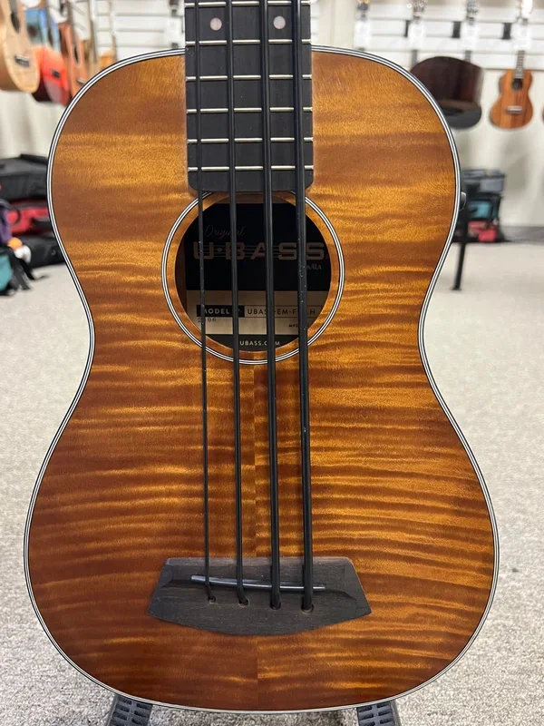 KALA Left Handed Exotic Mahogany U-Bass w/Case – Lefty UBASS