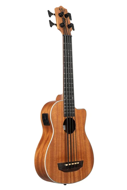 Kala U-Bass Scout, Mahogany Acoustic-Electric Bass Guitar – Natural Satin – UBASS-SCOUT-FS