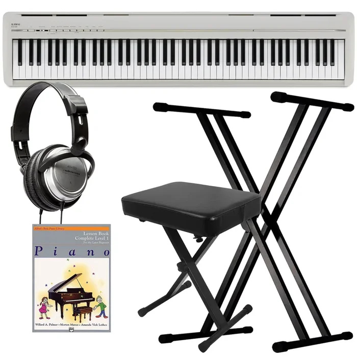 Kawai ES120 Portable Digital Piano – Light Grey KEY ESSENTIALS BUNDLE