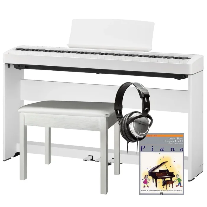 Kawai ES120 Portable Digital Piano – White COMPLETE HOME BUNDLE