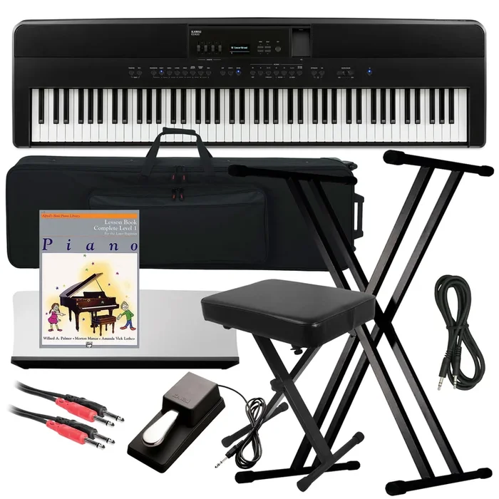 Kawai ES920 Portable Digital Piano – Black STAGE ESSENTIALS BUNDLE