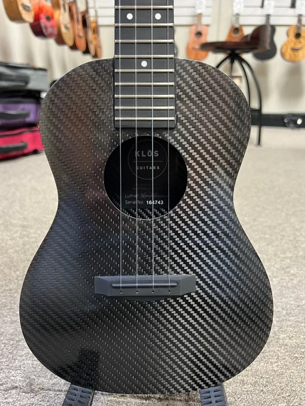 Klos Full Carbon Fiber Concert Ukulele w/Case – Travel Uke
