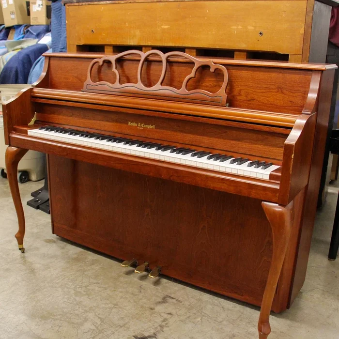 Kohler & Campbell KC-043 Upright Console Piano | Queen Anne – Cherry Satin