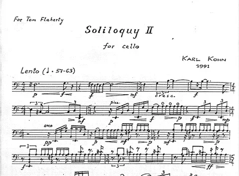 Kohn, Soliloquy 2, Cl (signed)