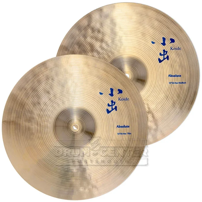 Koide Absolute Hi Hat Cymbals Thin/Medium 15″ 880/1110 grams