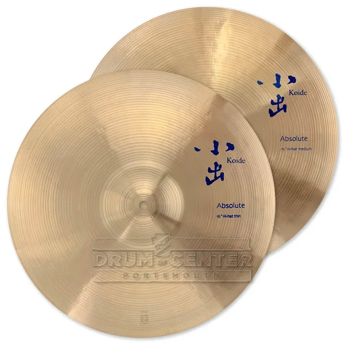 Koide Absolute Hi Hat Cymbals Thin/Medium 16″ 865/1165 grams