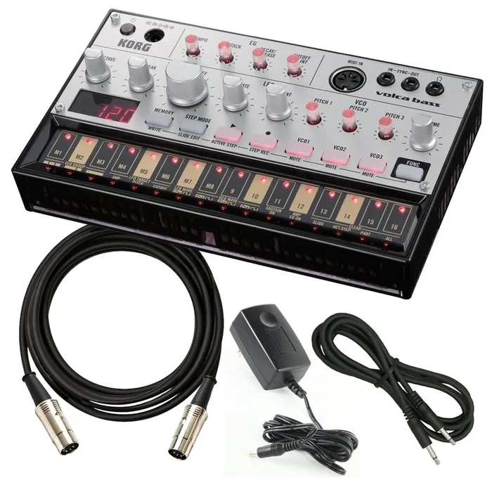 Korg Volca Bass Analog Bass Machine POWER & CABLE RIG