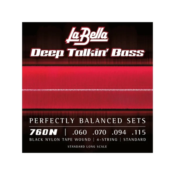 La Bella 760N Deep Talkin Bass Black Nylon Tape Wound 60-115
