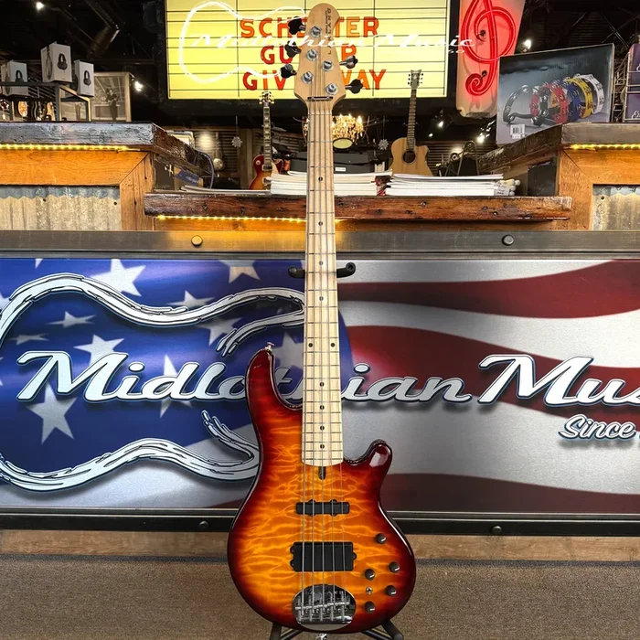 Lakland Skyline 55-02 Deluxe – 5-String Active/Passive Bass Guitar – Honey Burst Gloss Finish DISCOUNTED