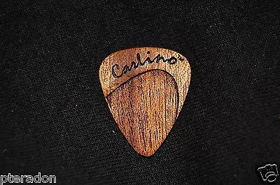 Laser Engraved Carlino Expression Wooden Guitar Picks, Tapered, African Mahogany