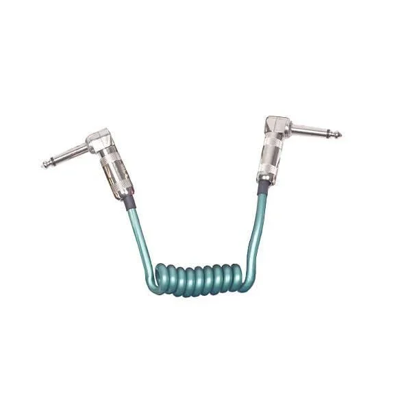 Lava Mini Coil Patch Cable 6 Inch-12 Inch Angle-Angle Metallic Green