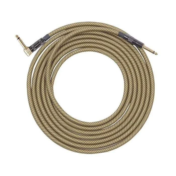 Lava Vintage Tweed 1/4 Inch Instrument Cable 15′ Angle-Straight