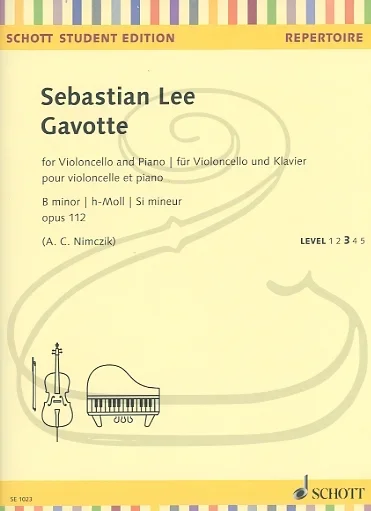 Lee (Nimczik): Gavotte in B minor, Op.112 (cello & piano) Schott