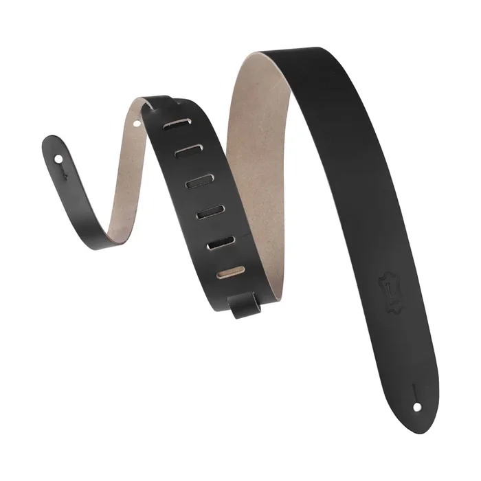 Levys Lead Leather Series 2″ Black Guitar Strap