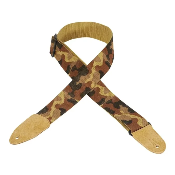 Levys MC8-XL-DCM 2 Inch Basic Cotton With Suede Strip Guitar Strap- Desert Camouflage