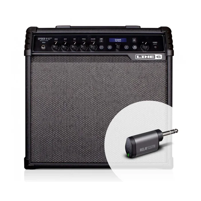 Line 6 Spider V 60 MkII 60W 1×10″ Combo Amplifier with Relay G10TII Wireless Transmitter