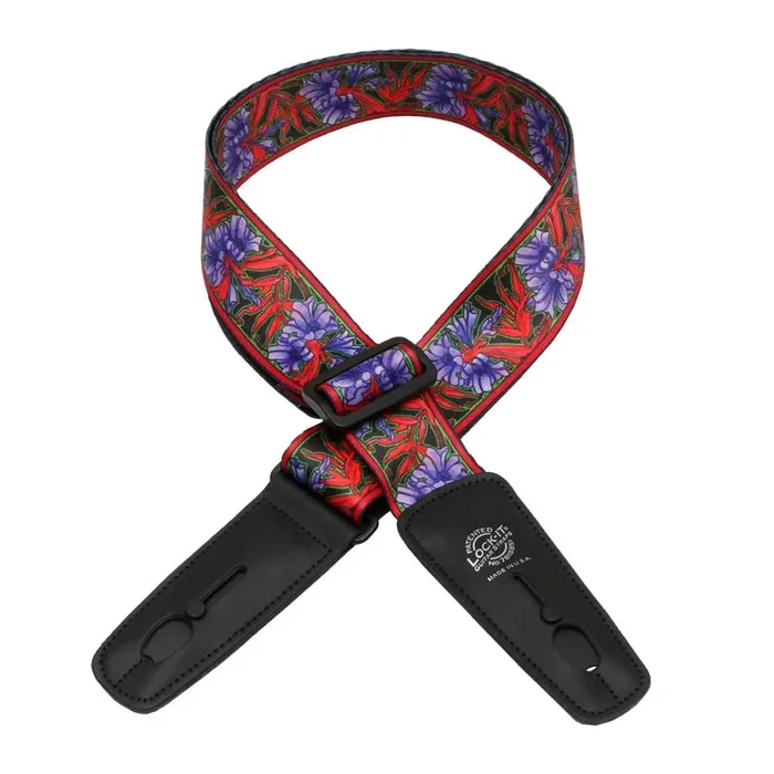 Lock-It Straps Bob Masse Series 2″ Plush Poly Strap With Locking Ends – Purple Flowers