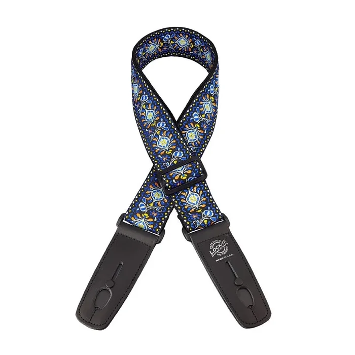 Lock-It Straps Retro Vintage Series Jacquard Strap With Locking Ends – Blue Chill