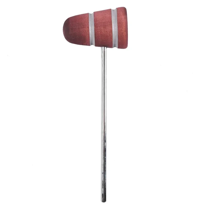 Low Boy Standard Wood Bass Drum Beater Red Mahogany w/Gray Stripes
