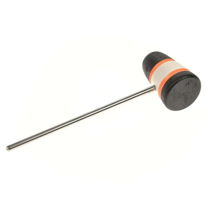 Low Boy Standard Wood Brown Bass Drum Beater Black/White/Black w/Orange Stripes & CDE Logo