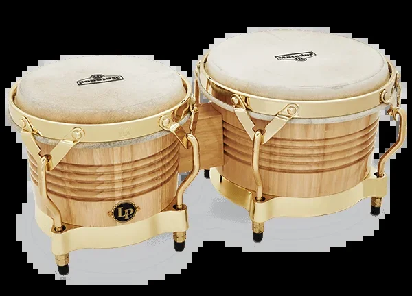 LP Matador M201-AW Wood Bongos, Natural/Gold