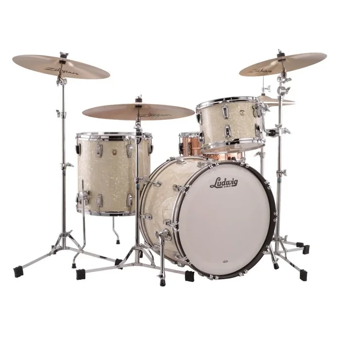 Ludwig Classic Maple 3pc FAB Drum Set Vintage White Marine
