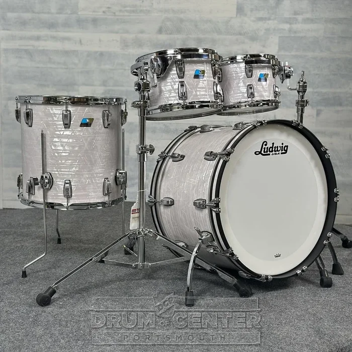 Ludwig Classic Maple “Super 70s” 4pc Drum Set 22/10/12/16 70s White Marine Pearl – DCP Exclusive!