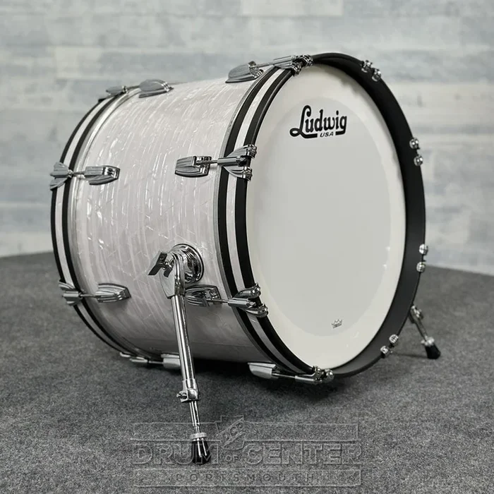 Ludwig Classic Maple “Super 70s” Bass Drum 20×14 70s White Marine Pearl – DCP Exclusive!