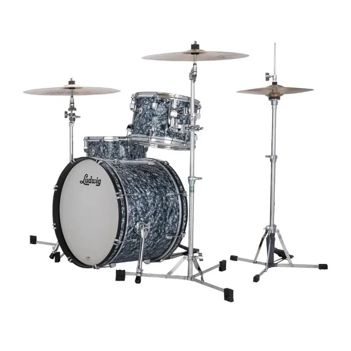 Ludwig Neusonic Downbeat 3pc Drum Set Steel Blue Pearl