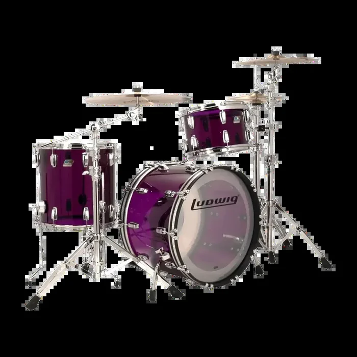 Ludwig Vistalite 3pc Fab Drum Set Purple