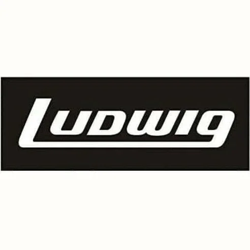Ludwig White Bass Drum Logo Decal Block Logo 2×5.5